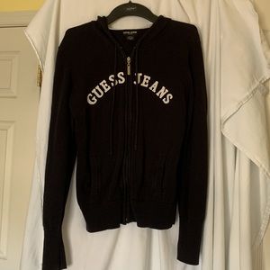 Black, knitted Guess hoodie